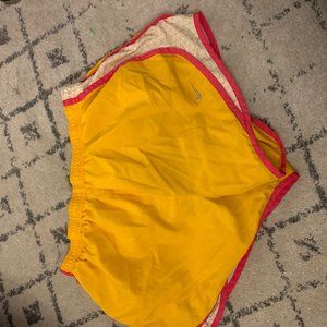 Orange Nike Running Shorts with Pink Lining